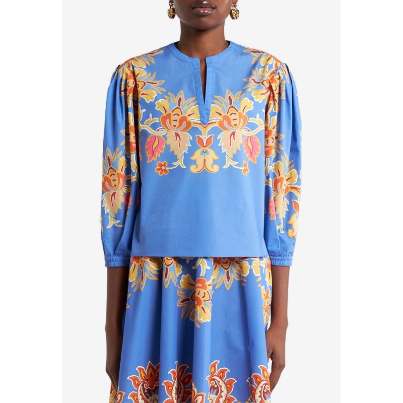 Cotton Blouse with Print