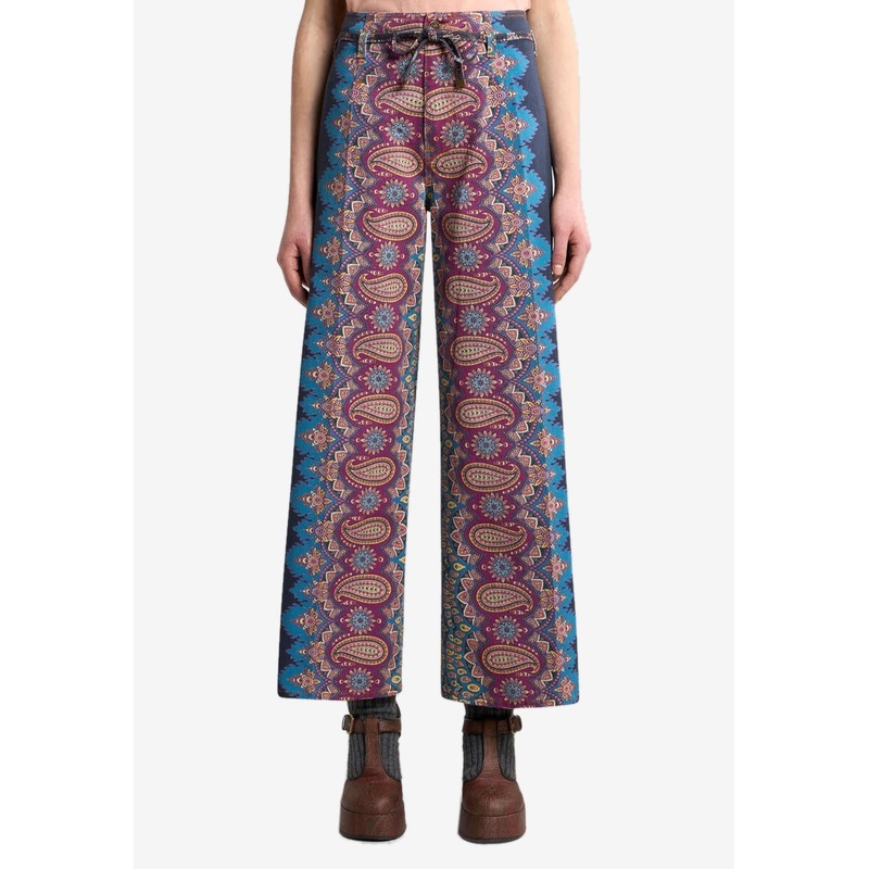Culotte Jeans with Placed Print