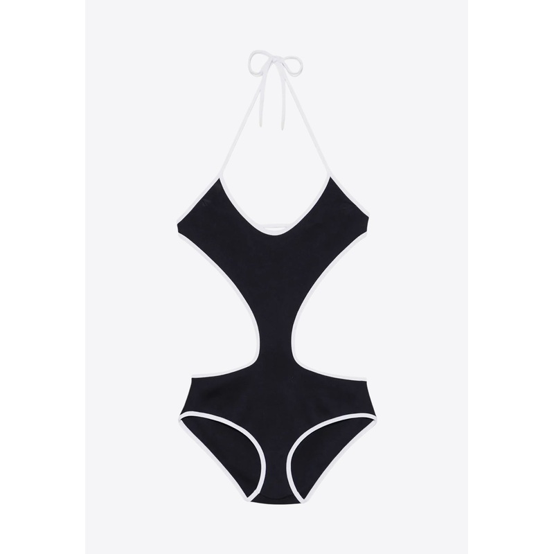 Cut-Out Halterneck One-Piece Swimsuit