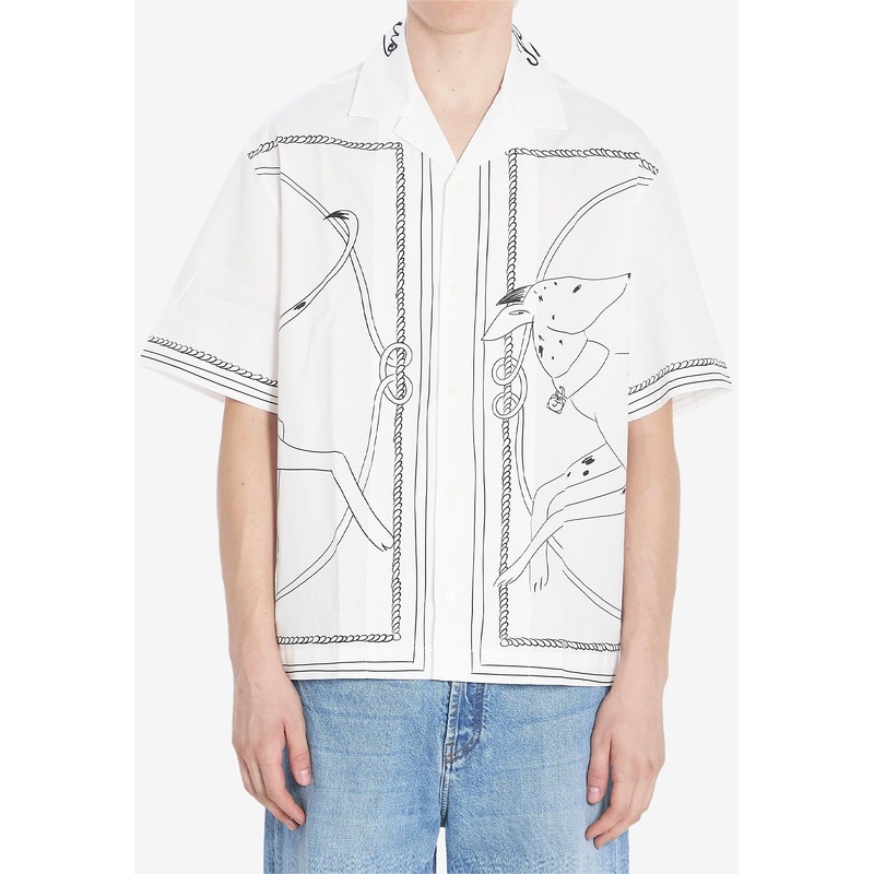 Dog Print Bowling Shirt