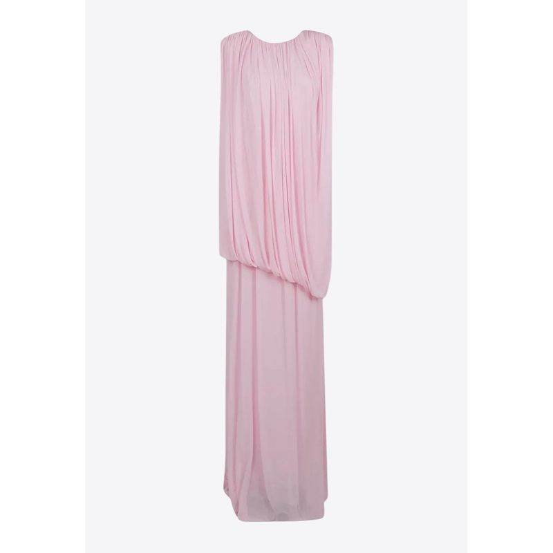 Draped Silk Maxi Dress