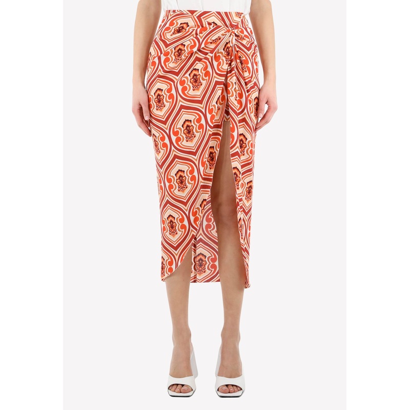 Geometric Print Sarong Skirt