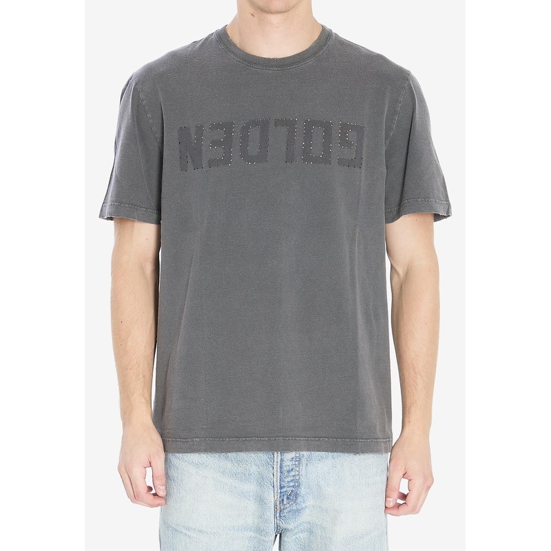 Golden Print Distressed T-shirt