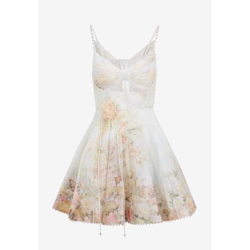 Memento Twist Front Floral Mini Dress