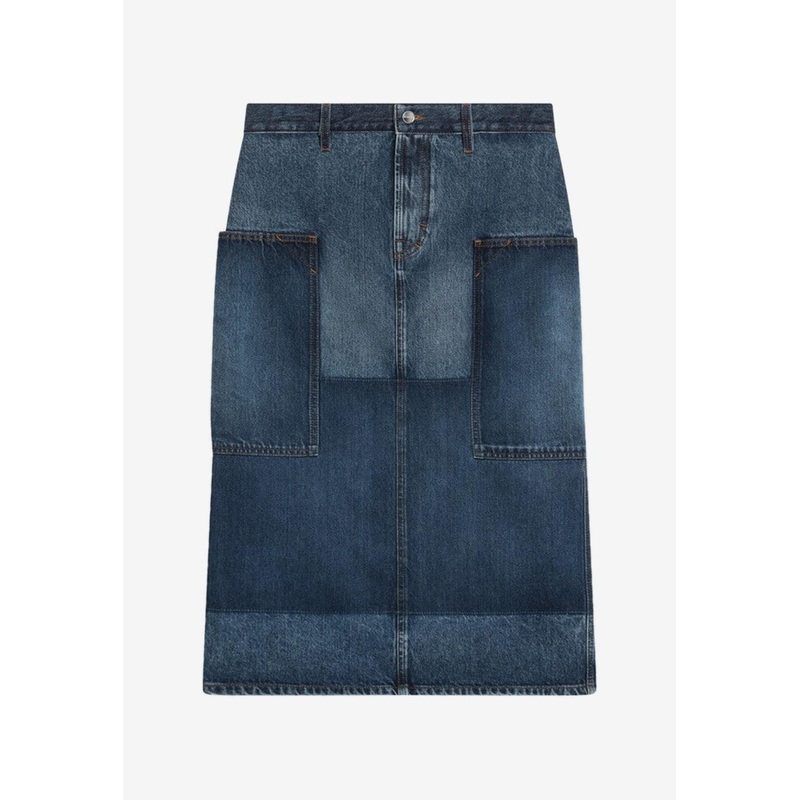 Patchwork Denim Skirt