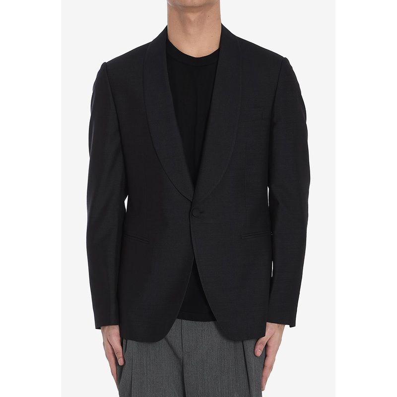 Single-Breasted Silk Blazer