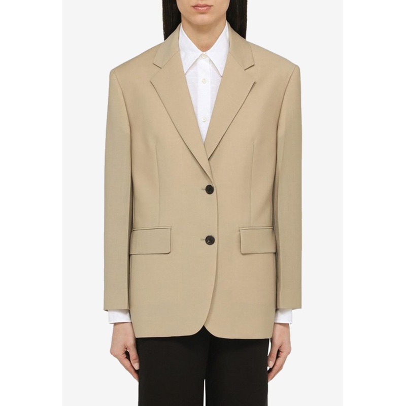 Single-Breasted Wool and Mohair Blazer