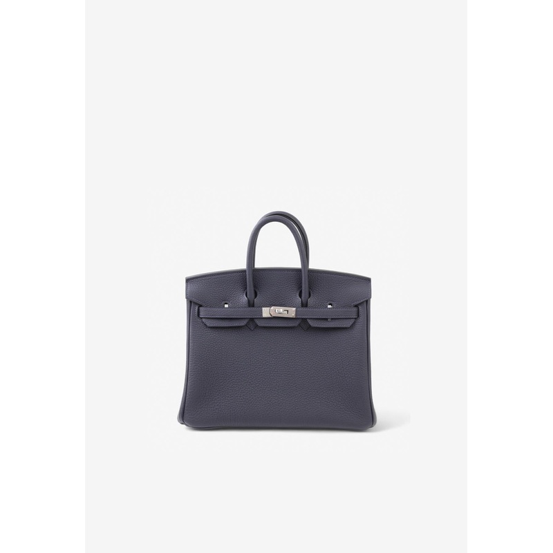 Birkin 25 in Bleu Nuit Togo Leather with Palladium Hardware