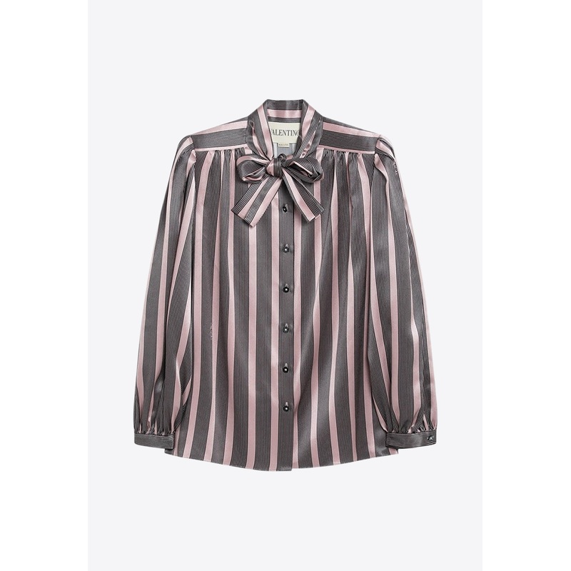 Crepe De Chine Striped Blouse