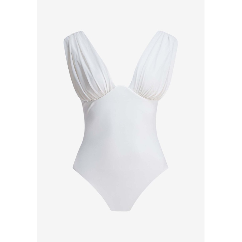 Draped One-Piece Swimsuit