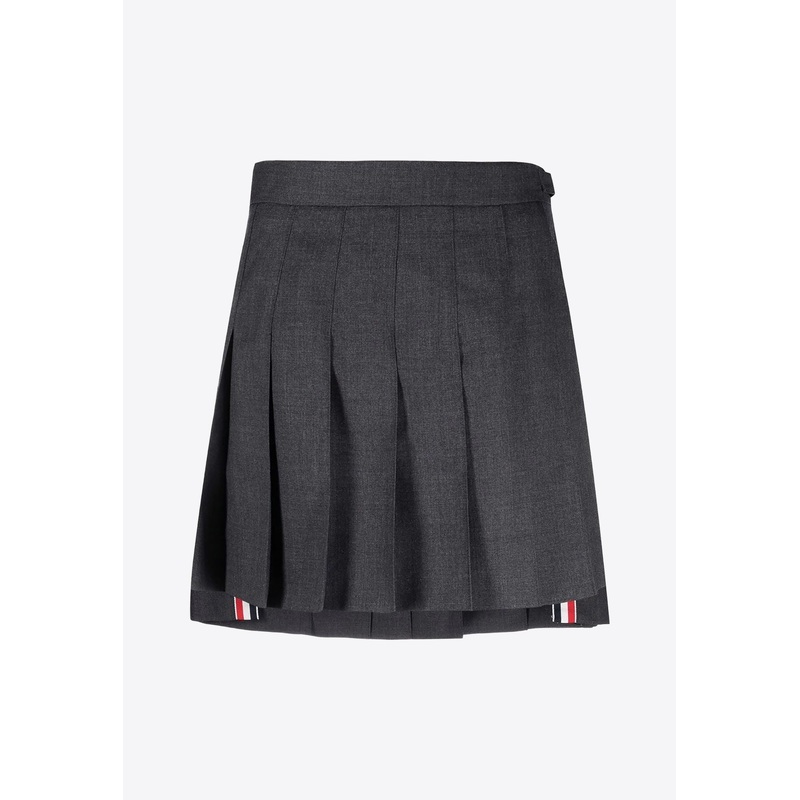 Dropped Back Pleated Mini Skirt