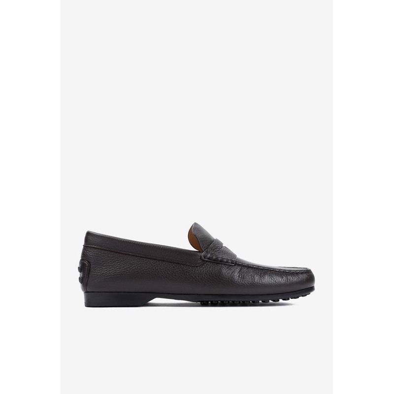 Grained Leather Penny Loafers