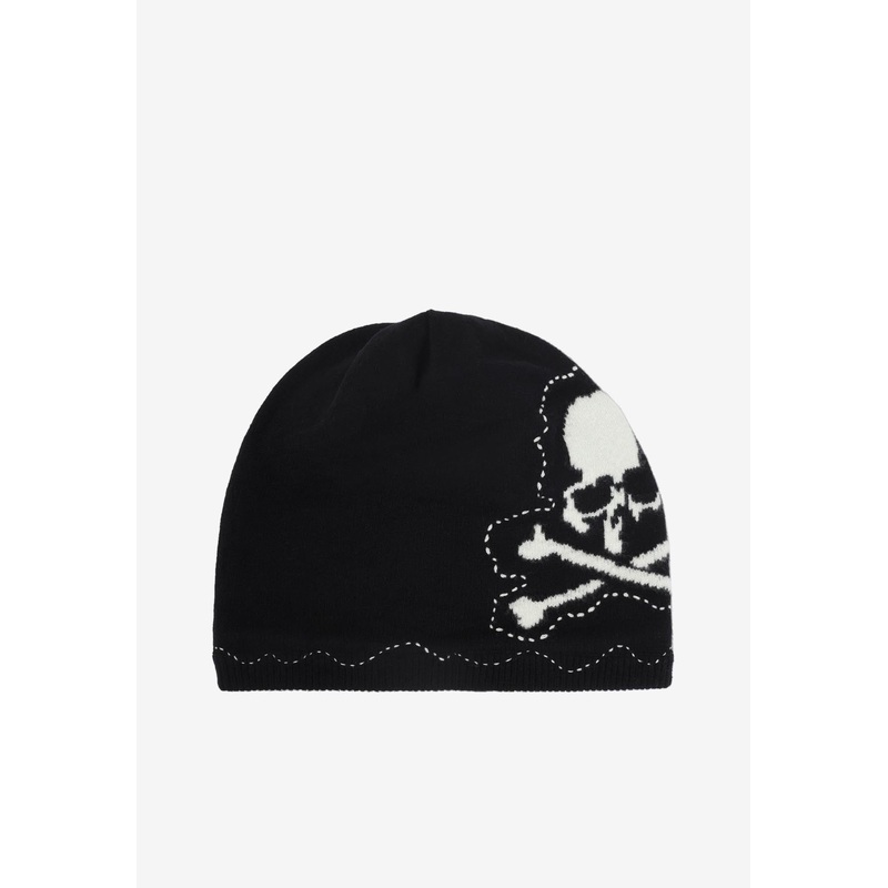 Intarsia Knit Skull Beanie
