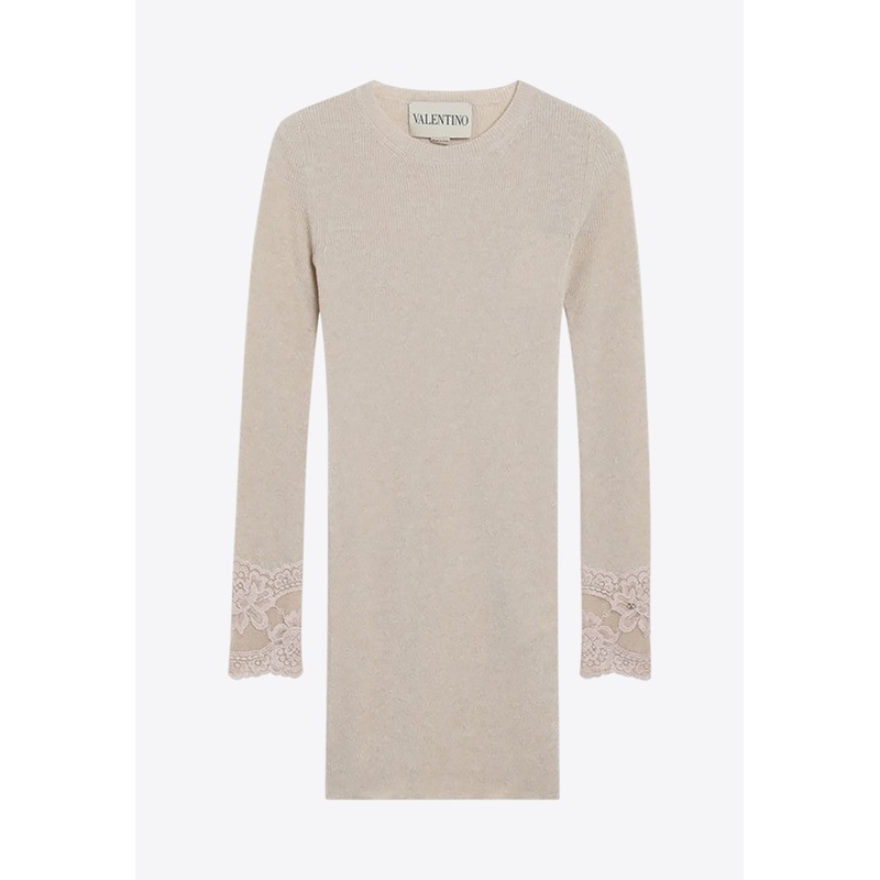 Lace Embroidered Cashmere Sweater