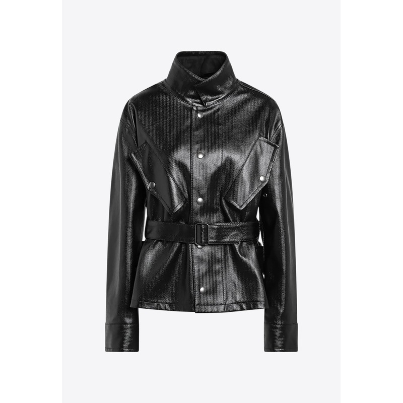 Laminated High-Neck Jacket