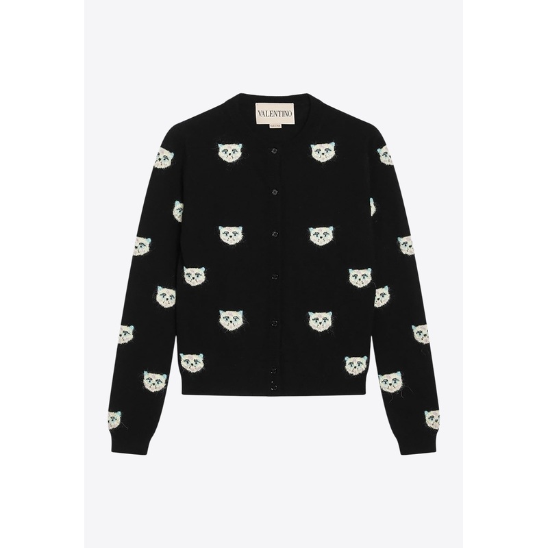 Le Chat De La Maison Intarsia Knit Cardigan