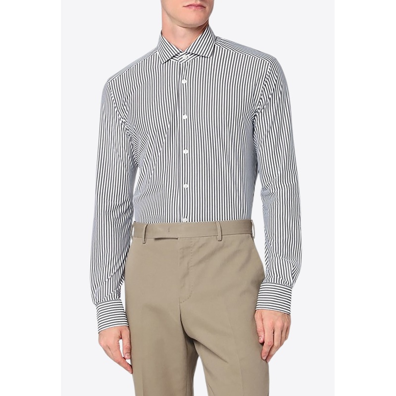 Long-Sleeved Striped Shirt