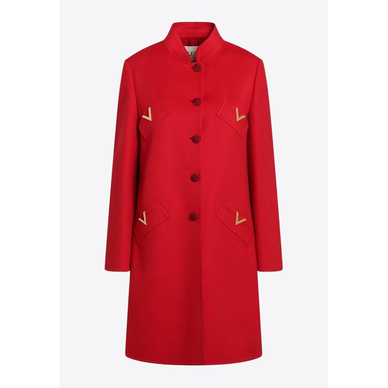 Metal-V Wool and Cashmere Coat