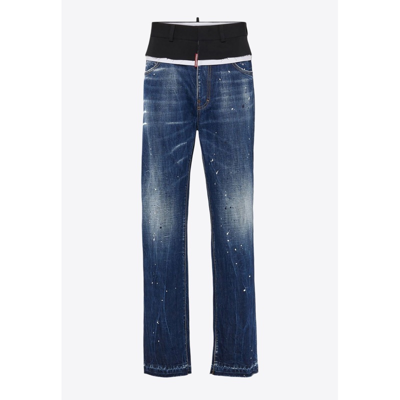 Paint Splatter Washed Jeans