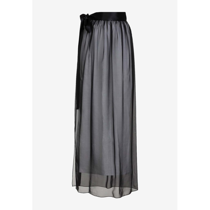 Silk Chiffon Maxi Skirt