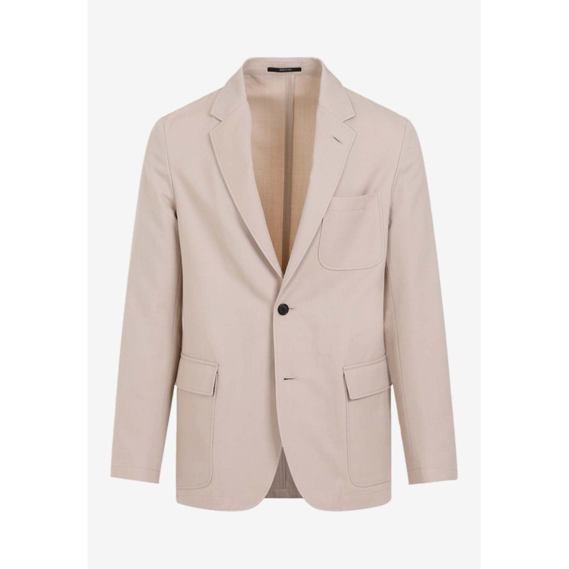 Single-Breasted Wool-Blend Blazer