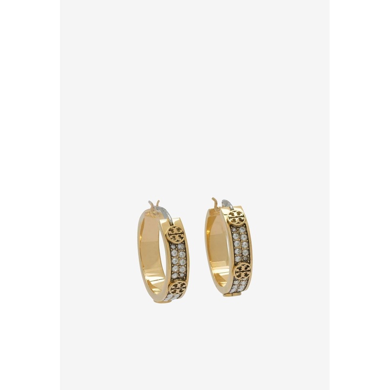 Small Icon Crystal Paved Hoop Earrings
