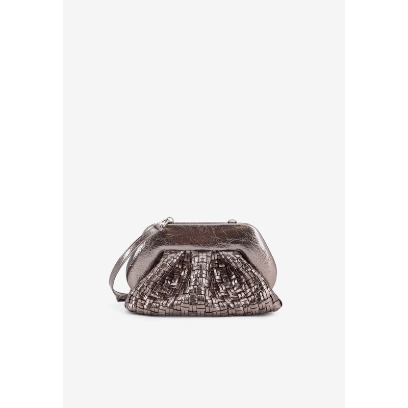 Tia Laminated Faux Leather Clutch Bag