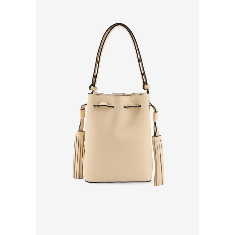 VLogo Leather Bucket Bag