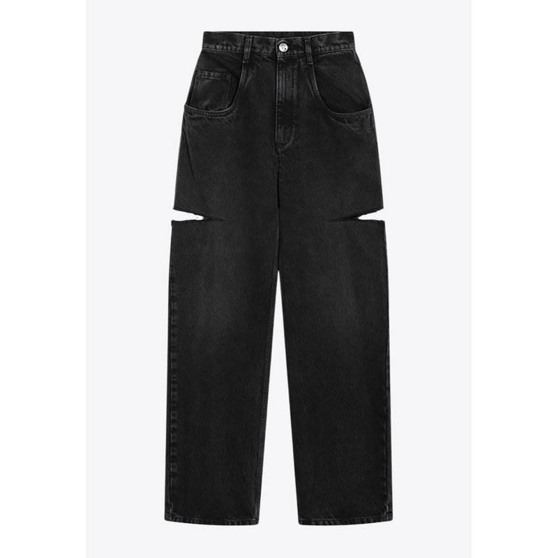 Washed Jeans with Side-Rips