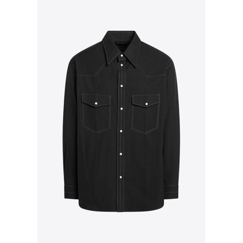 Western Shirt with Contrast-Stitching
