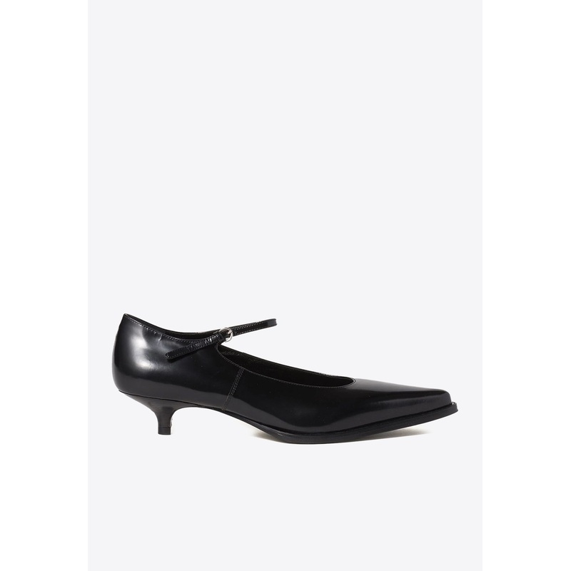 35 Mary-Jane Pumps in Brushed Leather