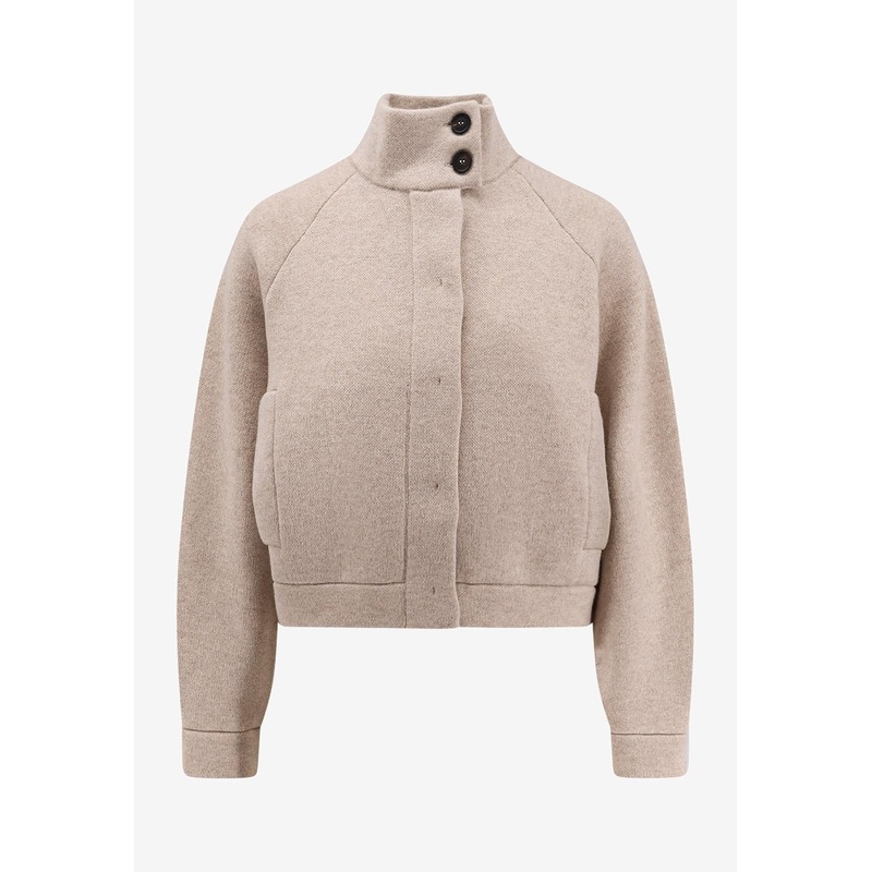 Double Knit High-Neck Jacket