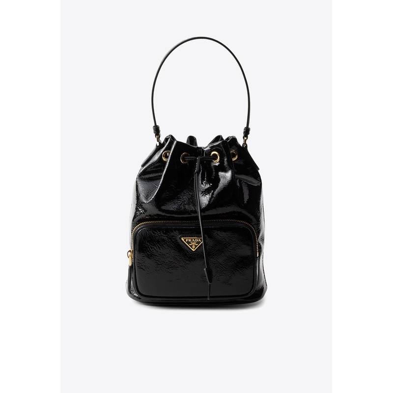 Duet Patent Leather Bucket Bag