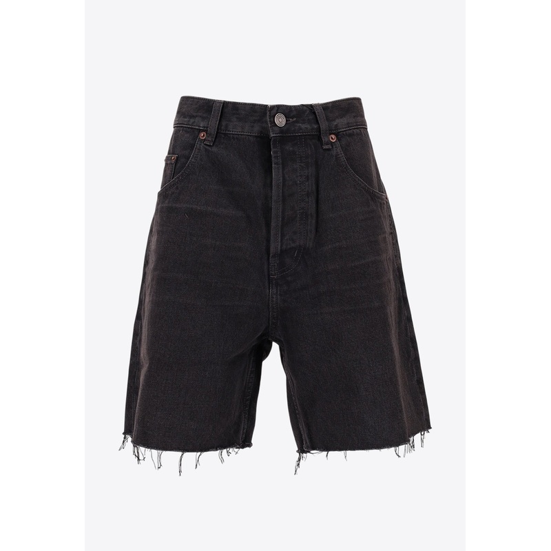 Faded Denim Bermuda Shorts