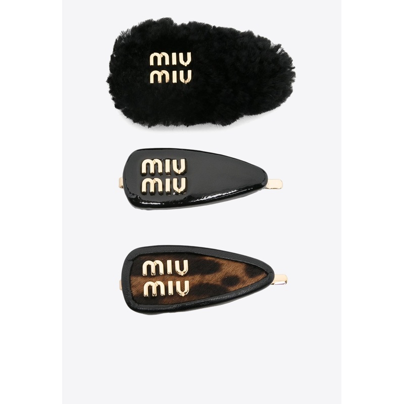 Logo Lettering Hair Clips - Set of 3