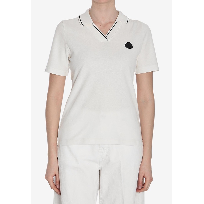 Logo Patch V-neck Polo T-shirt