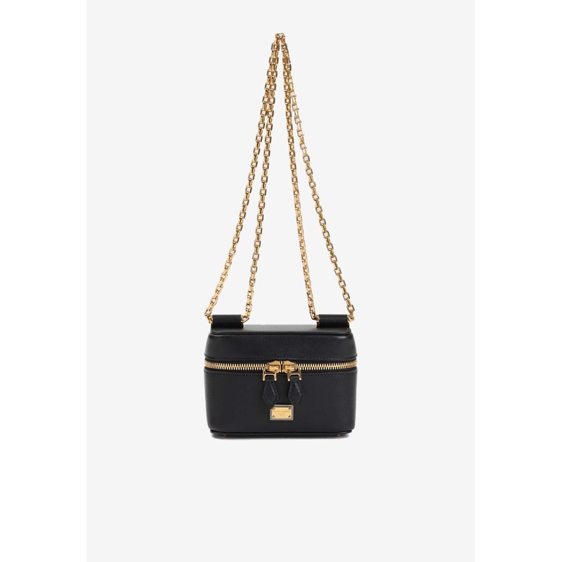 Logo Plaque Leather Crossbody Bag