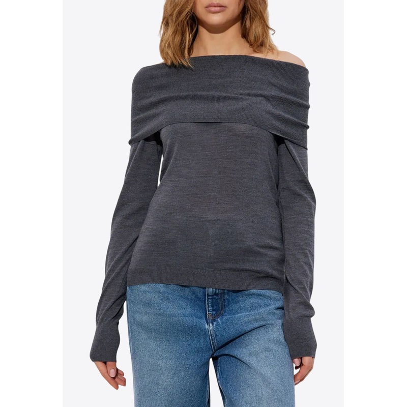 Off-Shoulder Wool Sweater