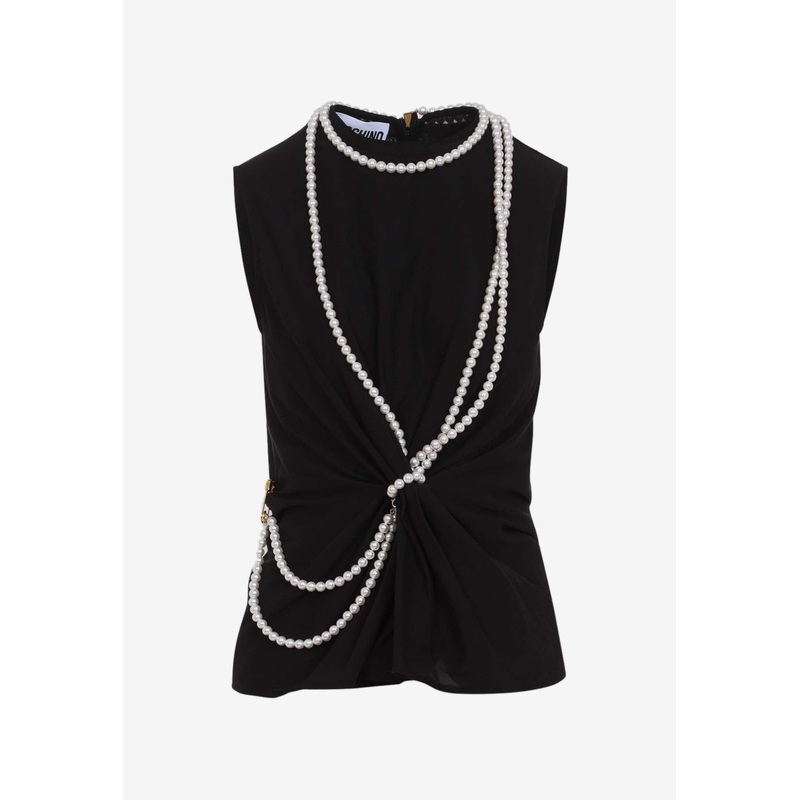 Pearl Embellished Sleeveless Top