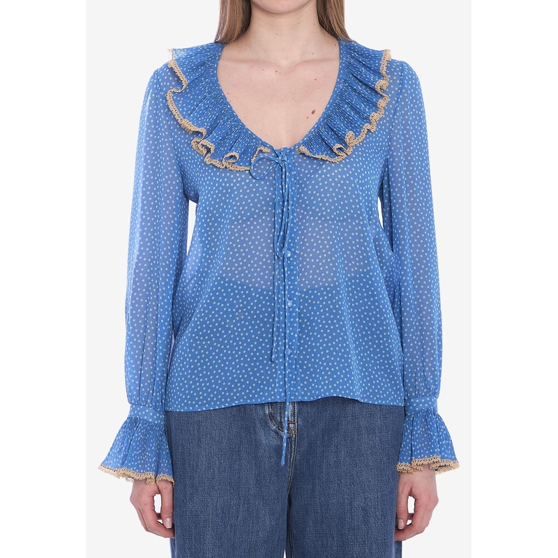 Polka Dots Ruffled Blouse