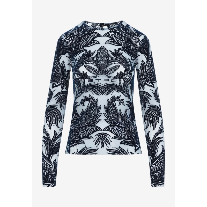 Signature Print Long-Sleeved Top