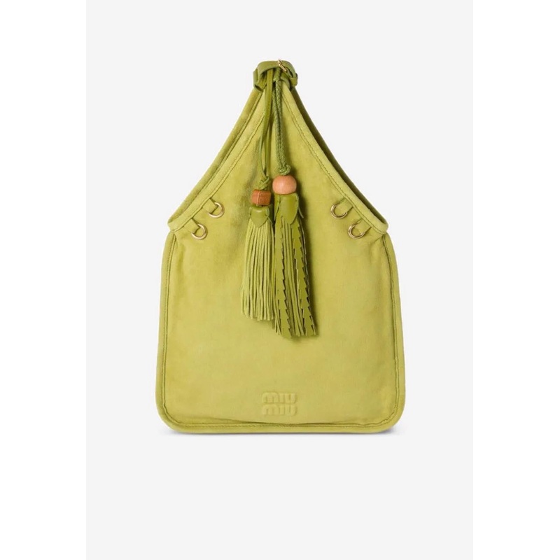 Suede Handbag with Tassels