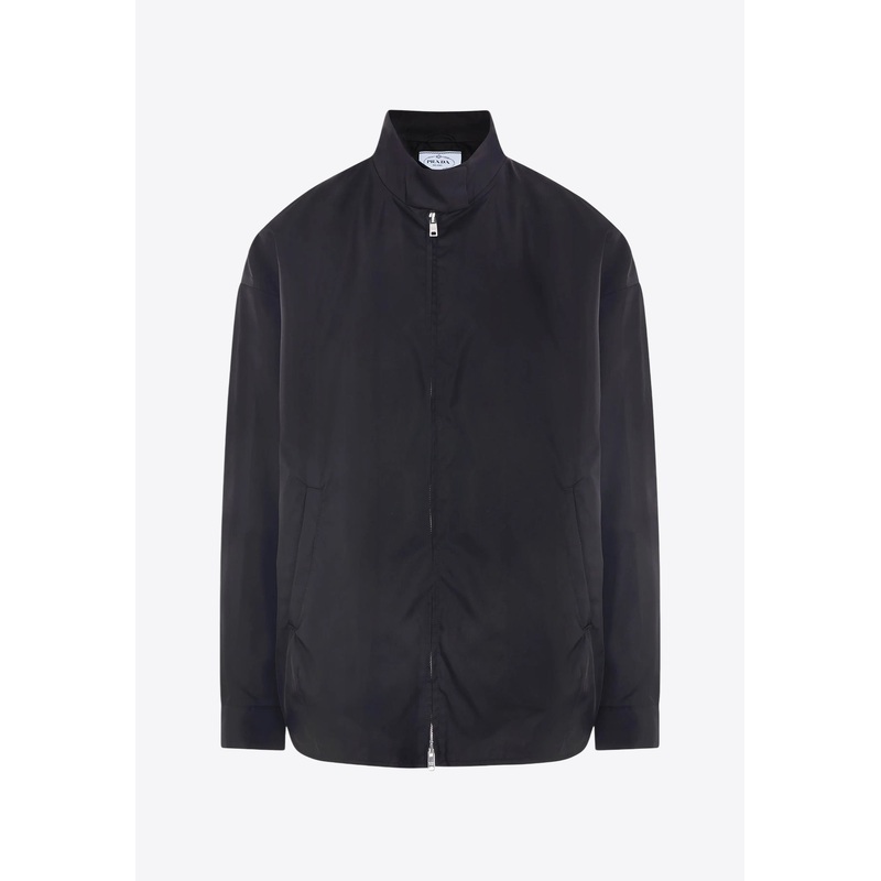 Triangle Logo Oversized Zip-Up Jacket