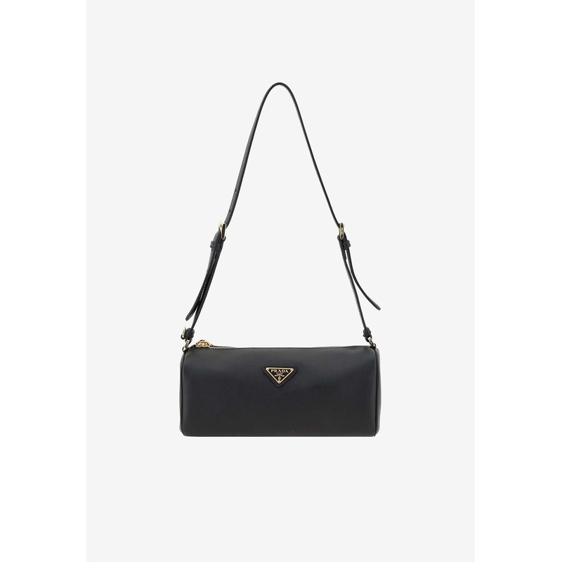 Triangle Logo Saffiano Leather Shoulder Bag