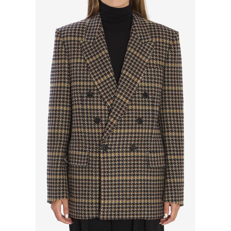 Wool Check Oversized Jacket