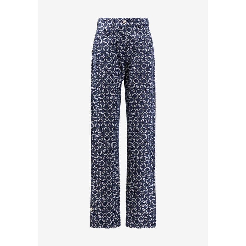 All-Over Monogram Straight-Leg Jeans