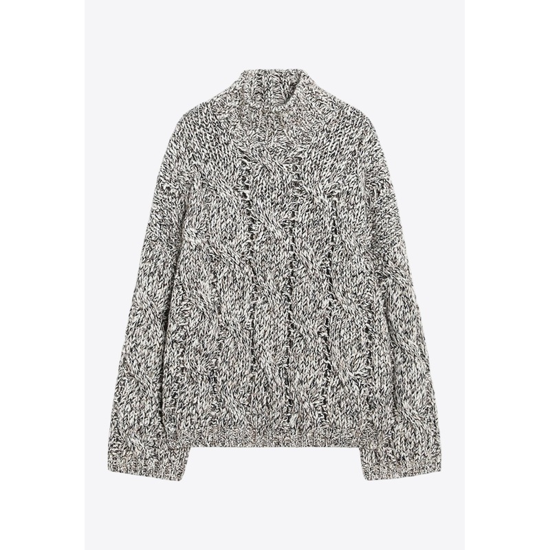 Cashmere-Blend High-Collar Sweater