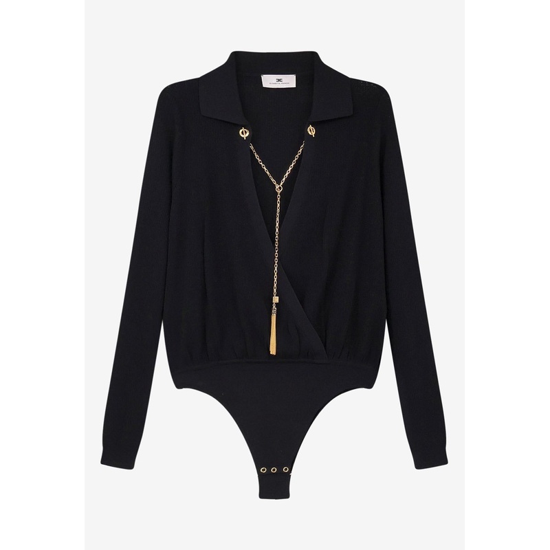 Chain-Embellished Bodysuit