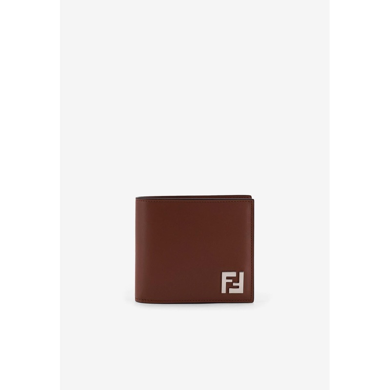 FF Squared Jacquard and Leather Bi-Fold Wallet