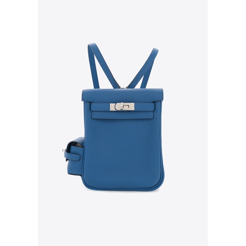 Kelly Jump Backpack in Bleu France Swift Leather with Palladium Hardware